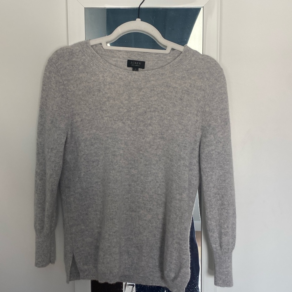 J. Crew 100% Cashmere Sweater, Heather Grey, Size Smal